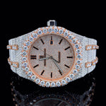 AP Rose White QuartzMovement Moissanite Diamond Watch