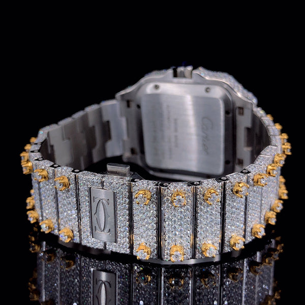 Cartier two-ton Gold Moissanite Diamond Watch