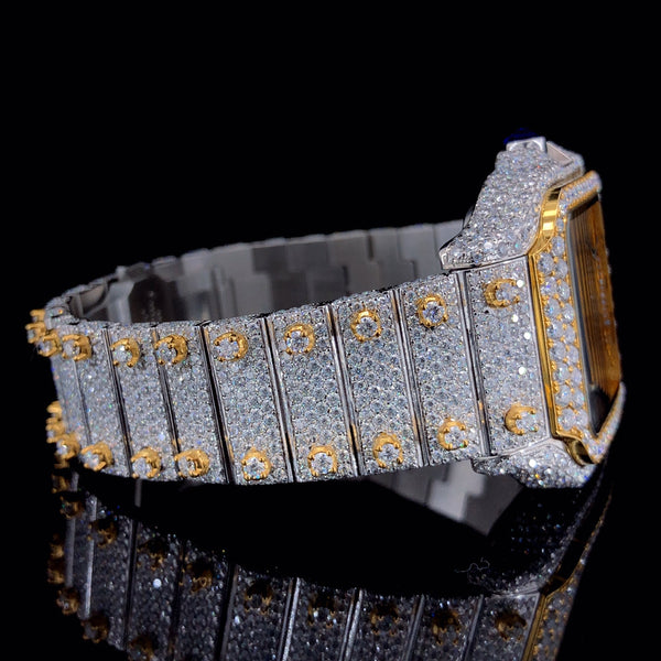 Cartier two-ton Gold Moissanite Diamond Watch
