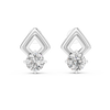 Rhombic Shine Drop Earrings with Round Diamond