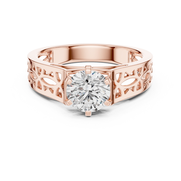 1-Carat Solitaire Diamond Shank Engagement Ring