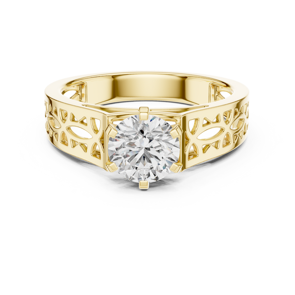 1-Carat Solitaire Diamond Shank Engagement Ring