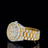 Rolex Twon Tone Oyster Belt With Roman Dial Moissanite Diamond Watch