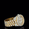 Rolex Twon Tone Oyster Belt With Roman Dial Moissanite Diamond Watch