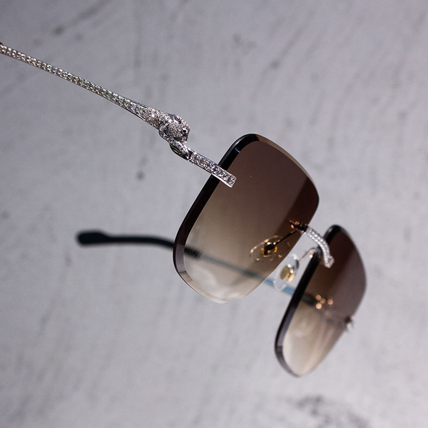 Custom Fine Vvs Moissanite Fashion Glasses Iced Out Pass Diamond Tester Hip Hop Sunglasses for Men Women