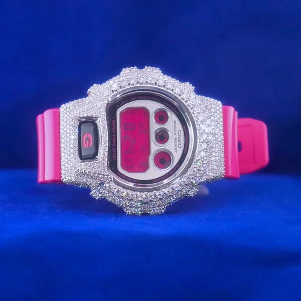 G-Shock With Full White Case Moissanite Diamond Watch