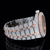AP Rose White QuartzMovement Moissanite Diamond Watch