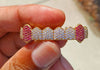 Sterling Silver REd Moissanite Diamond Grillz