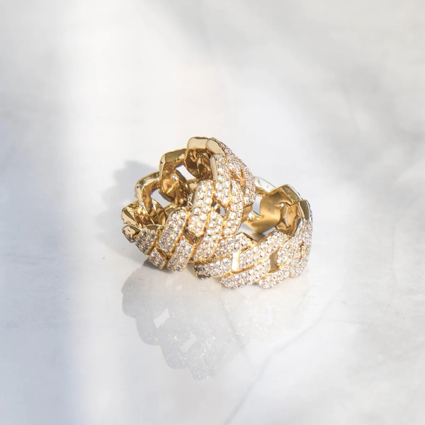 Prong Cuban Ring Gold
