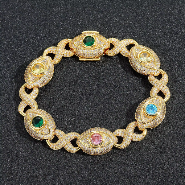 Infinty x Evel Eye Multi Colour stone Bracelet