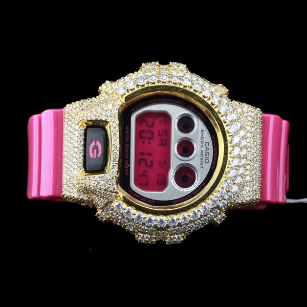 G-Shock With Full Yellow Case Moissanite Diamond Watch