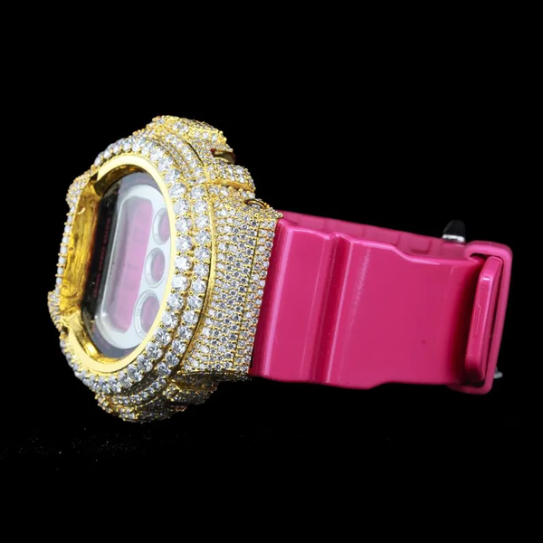 G-Shock With Full Yellow Case Moissanite Diamond Watch
