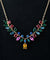 Multi Colour Floral WIth Pear, Emerald, Marquies and Round Colour Moissanite Neckless