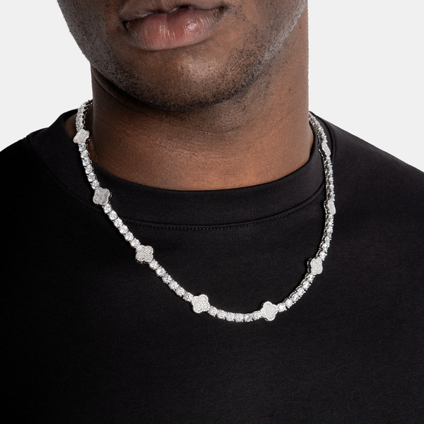 Clover Leaf Moissanite Tennis Chain