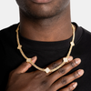 Moissanite Clover Prong Cuban Chain Gold