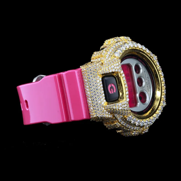 G-Shock With Full Yellow Case Moissanite Diamond Watch