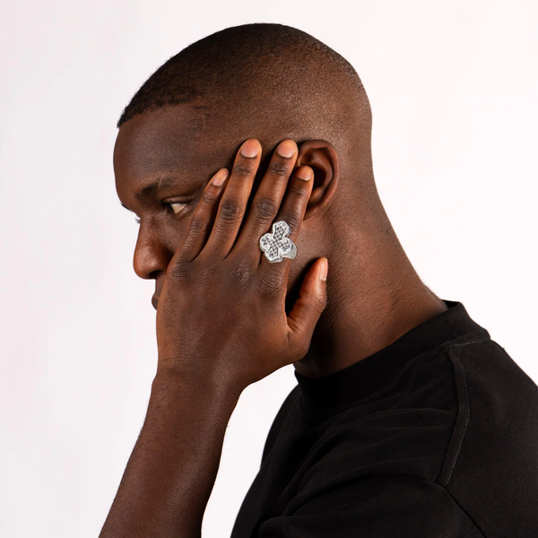 Moissanite Baguette Cross Ring