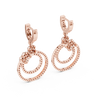Lobster Connector Charm Round Diamond Earring
