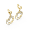 Lobster Connector Charm Round Diamond Earring