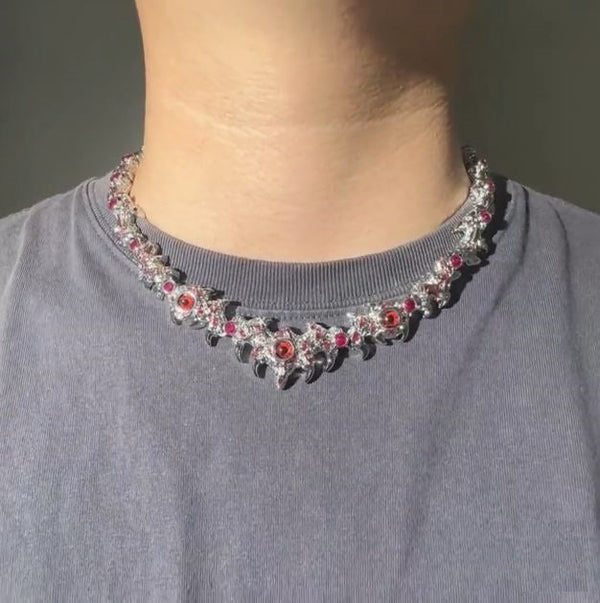 Devil-Eye Red-Rubby Diamond Chain