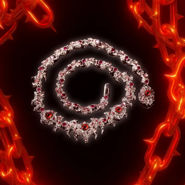 Devil-Eye Red-Rubby Diamond Chain