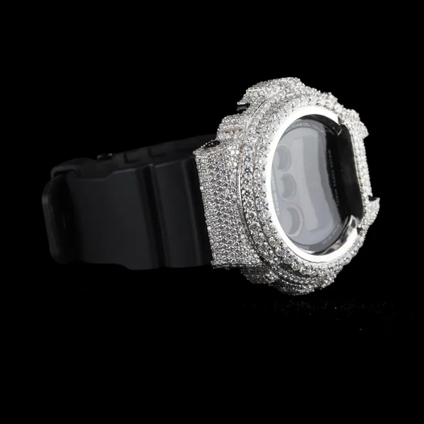 G-Shock With Full White Case Moissanite Diamond Watch