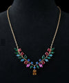 Multi Colour Floral WIth Pear, Emerald, Marquies and Round Colour Moissanite Neckless