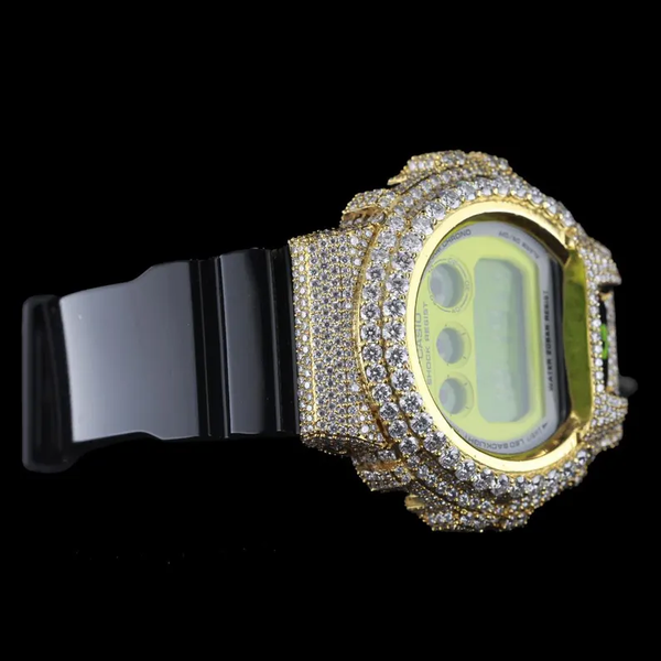 G-Shock With Full Yellow Case Moissanite Diamond Watch