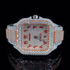 Cartier Rose White with Arabic Dial Diamond Watch