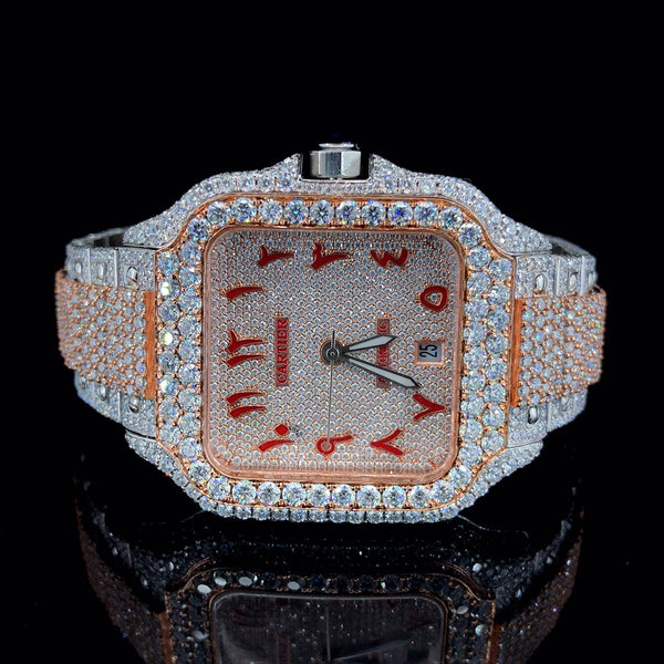 Cartier Rose White with Arabic Dial Diamond Watch