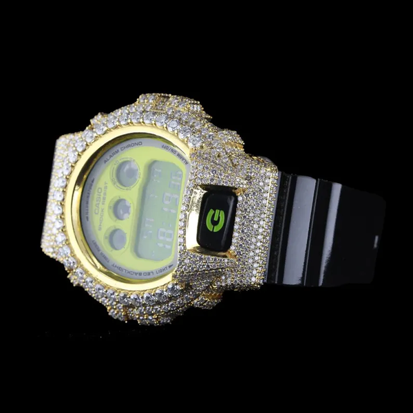 G-Shock With Full Yellow Case Moissanite Diamond Watch