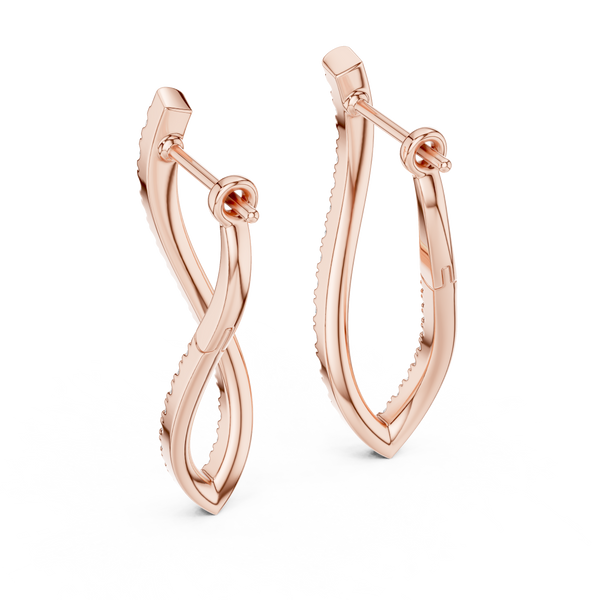 Curve Earring With Round Diamond