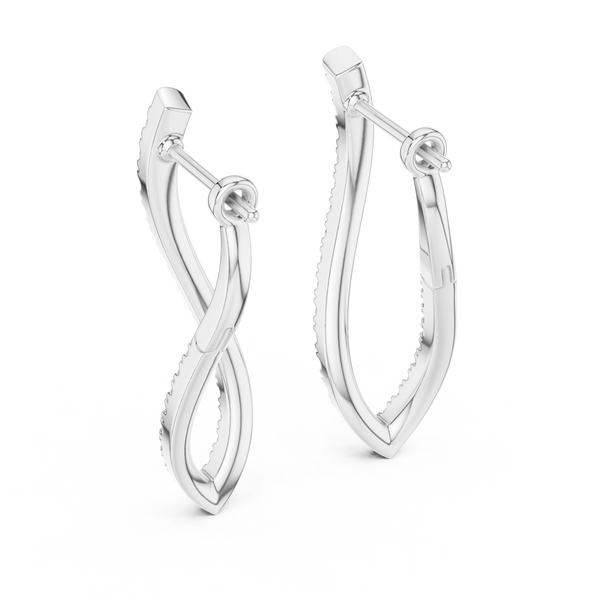 Curve Earring With Round Diamond