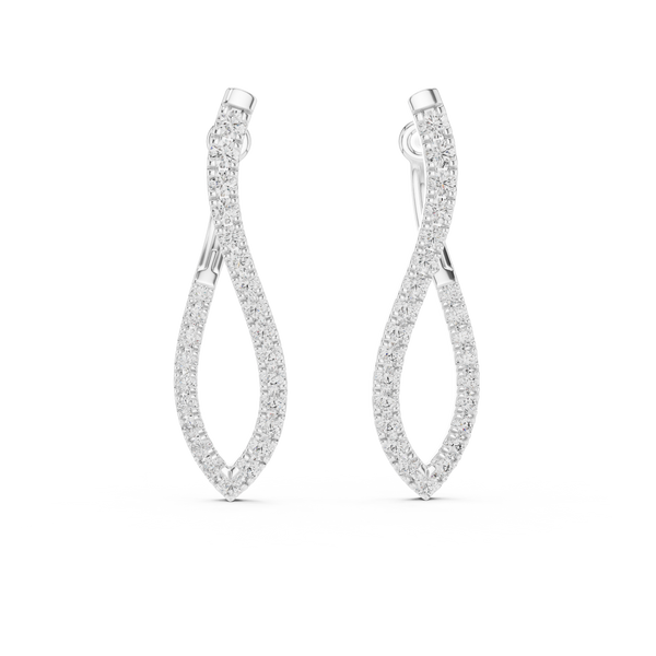 Curve Earring With Round Diamond