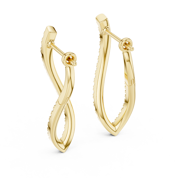 Curve Earring With Round Diamond