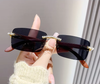 Luxury Designer Women & Men Bling Diamond Cut Rimless Gradient Sunglasses