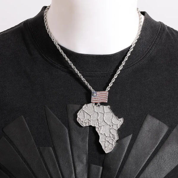 Africa's Map Custom Flag Pendant