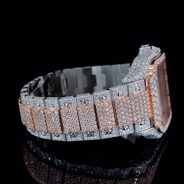 Cartier Rose White with Arabic Dial Diamond Watch