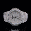 Patek Philippe Fully Iced-outMoissanite Diamond Silver Watch