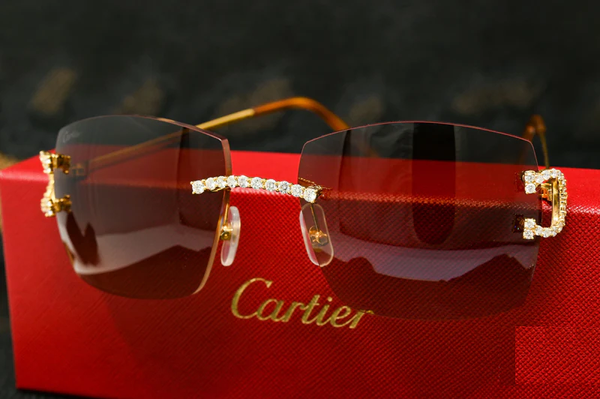 VVS Moissanite Diamond Rimless Sunglasses Iced Out Pass Diamond Tester Hip Hop Moissanite Glasses for Men Women