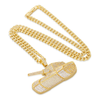 Tank Pendant with Baguette and Round Diamond