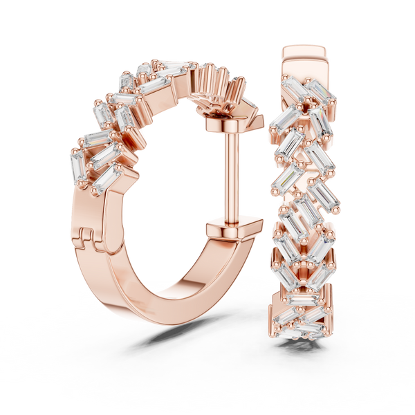 Crafted Baguette Diamond Earring