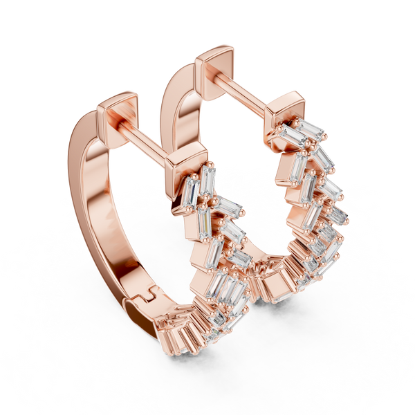 Crafted Baguette Diamond Earring