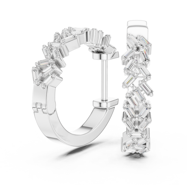 Crafted Baguette Diamond Earring