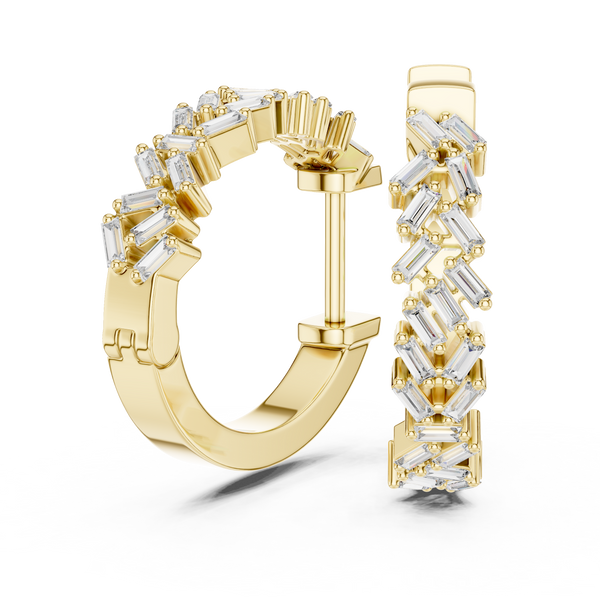 Crafted Baguette Diamond Earring