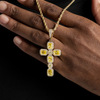 Canary Cluster Cross Pendant Gold