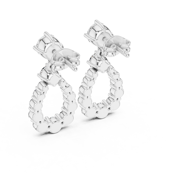 Drop Shap Round Diamond Earring