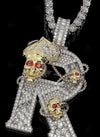 Skeleton Wrapped Letter Design Pendant