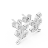 Leaf Earring with Round Diamond