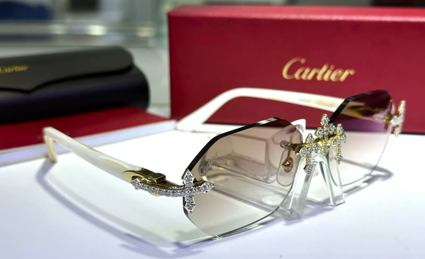 Hip Hop Moissanite Rimless Sunglasses Fashion Street Accessories Ice Out Sunglasses 925 Silver Pass Diamond Tester
